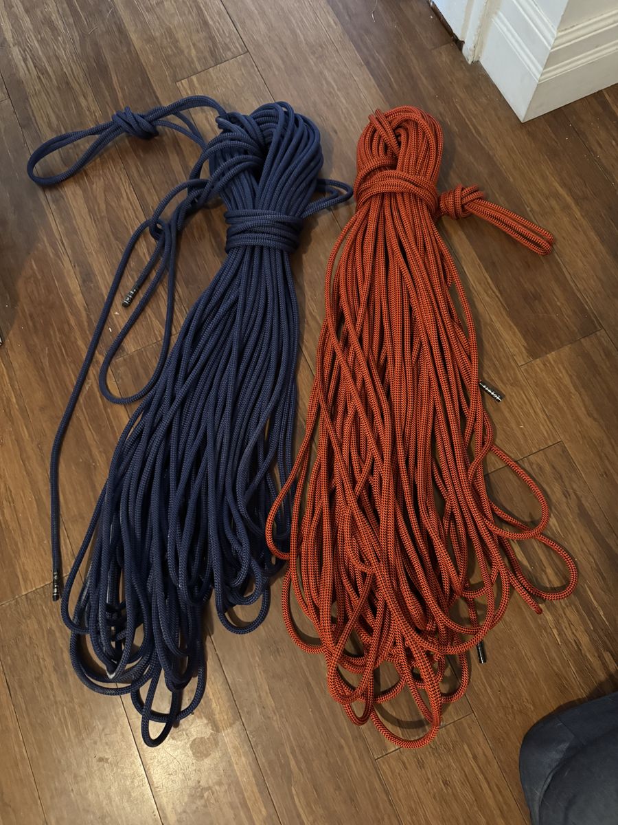Set of 2 Dry treated Half/twin Black Diamond Climbing  Ropes - 7.9mm 60m