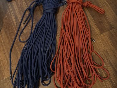 Set of 2 Dry treated Half/twin Black Diamond Climbing Ropes - 7.9mm 60m
