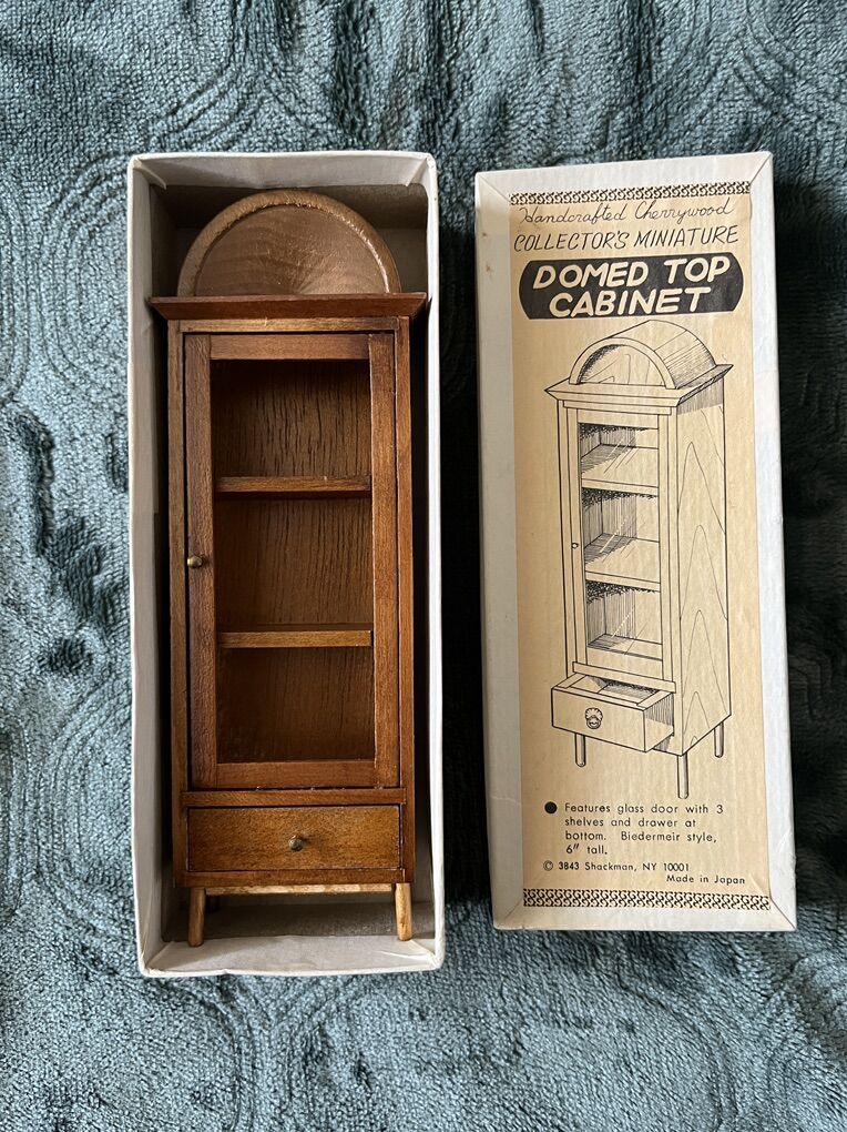 Cherrywood Domed Top Miniature Dollhouse Furniture Piece -Vintage