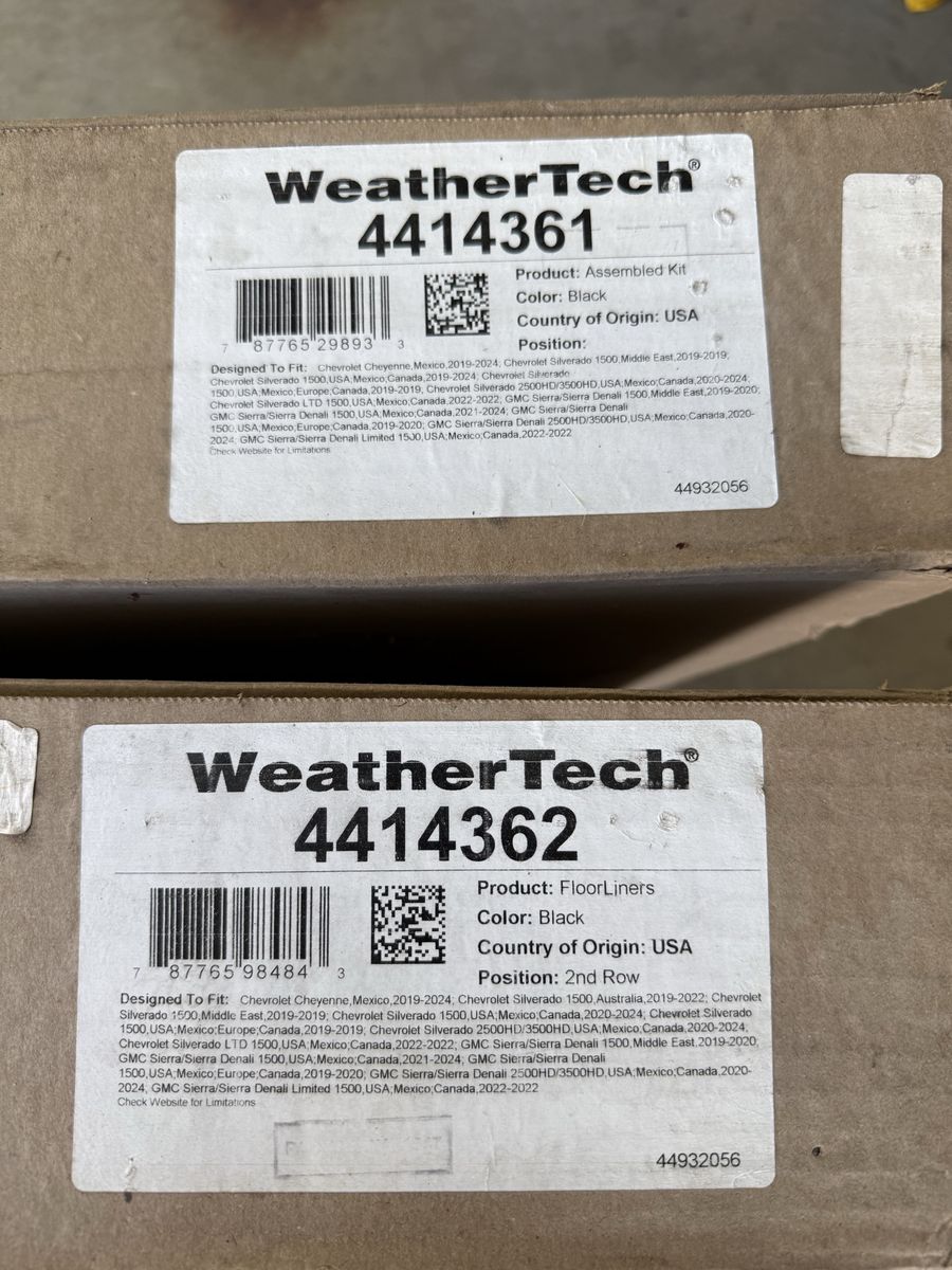 WeatherTech FloorLiners Black Part 4414361 & 4414362