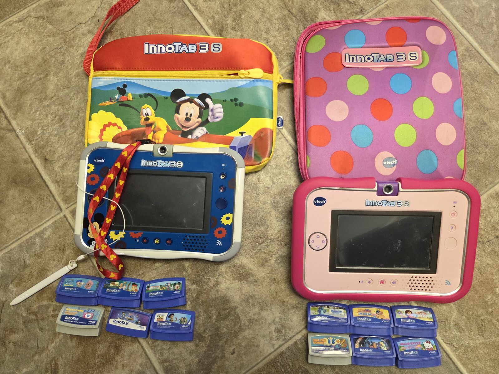VTech InnoTab 3S Mickey Learning Tablet Game System 6 Games Case and pink tablet with 6 games $50 ea