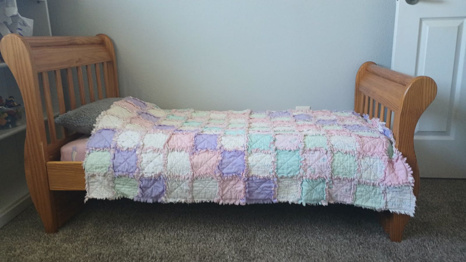 Solid wood toddler bed