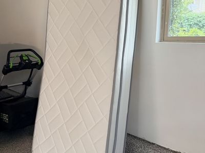 Twin Size Mattress - White with Gray Trim
