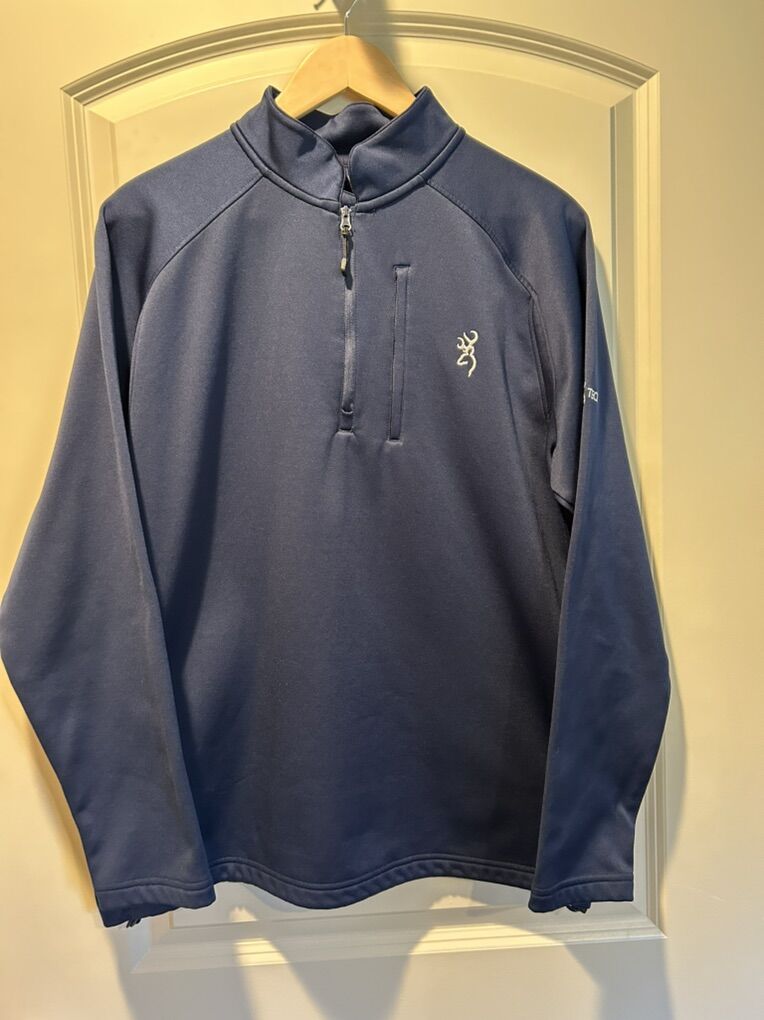 Browning Tech 1/4 Zip Pullover Navy Blue Medium