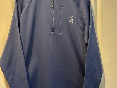 Browning Tech 1/4 Zip Pullover Navy Blue Medium