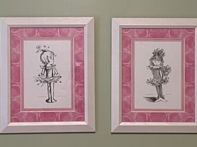 Set Of 4 Pink Girls Ballet Pictures