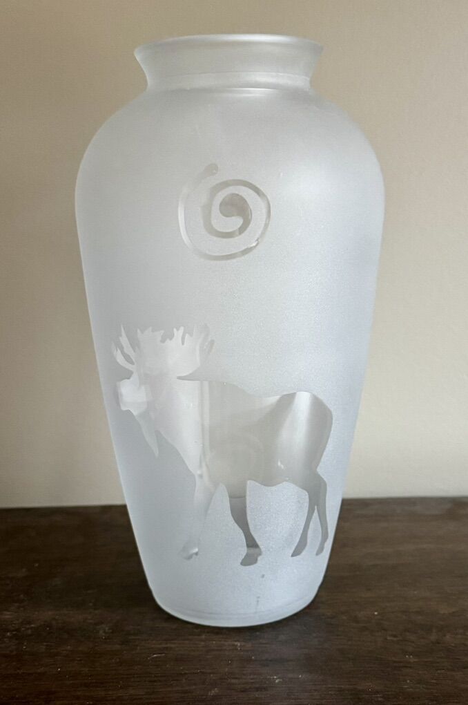 Hand-made frosted glass vase