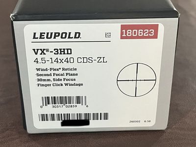 Like New Leupold VX3HD CDS 30mm Windplex Reticle Rifle Scope