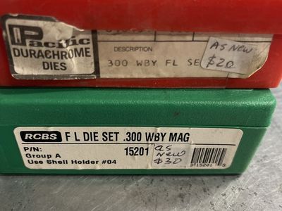 300 WBY mag die sets.