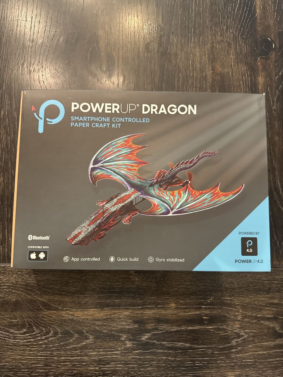 POWERUP DRAGON Smartphone Controlled Paper Craft Kit - 2 Planes in 1 - Bluetooth App Controlled