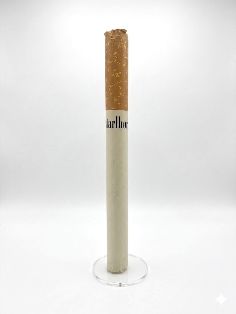 HUGE 25" Vintage Marlboro Pop-Art Store Display - Giant Cigarette Prop w/Acrylic Stand
