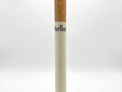 HUGE 25" Vintage Marlboro Pop-Art Store Display - Giant Cigarette Prop w/Acrylic Stand