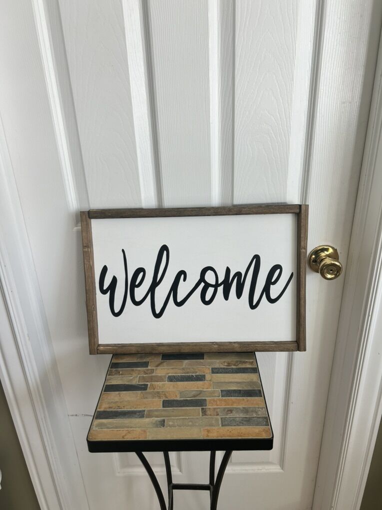 Wood Welcome Sign - New