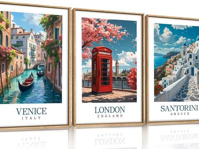 Set of 3 Wall Art Framed