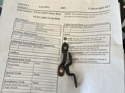 2005-2015 Tacoma cargo bed net