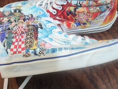 Vans Sk8-Hi x One Piece Collab High Top Sneakers - Men's US 7 / Women's US 8.5 - Anime Graphic