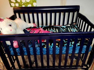 Bonavita Convertible Sleigh Crib (Navy Blue)