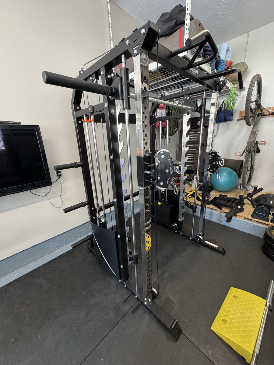 Blazzed Fitness Compact Functional Trainer Smith Machine Power Rack Combo Home Gym