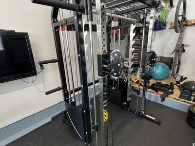 Blazzed Fitness Compact Functional Trainer Smith Machine Power Rack Combo Home Gym