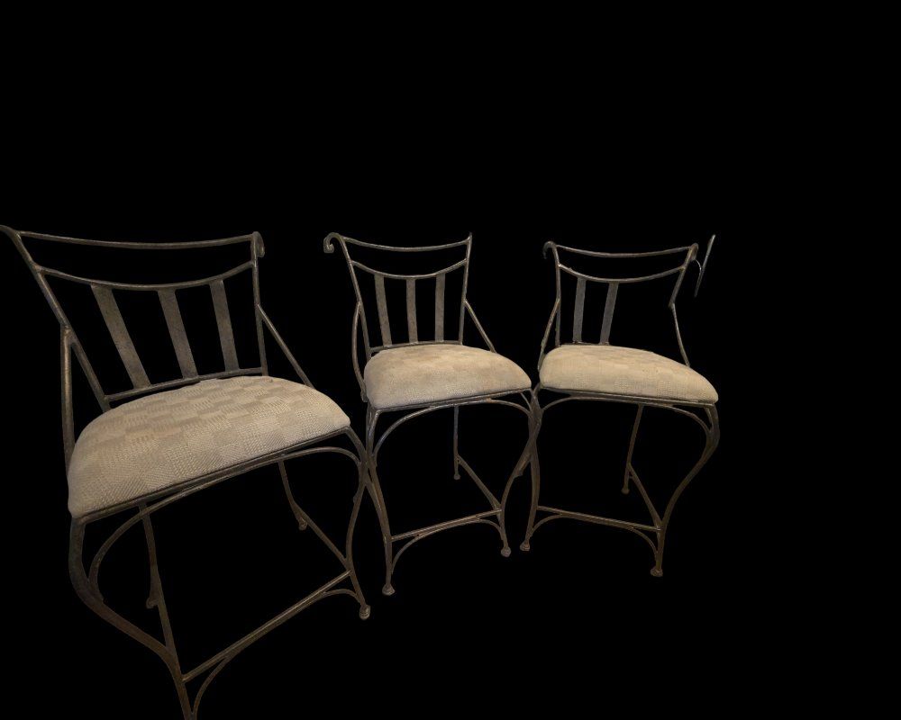 Set of 3 Metal Bar Stools – Counter Height, Sturdy & Stylish