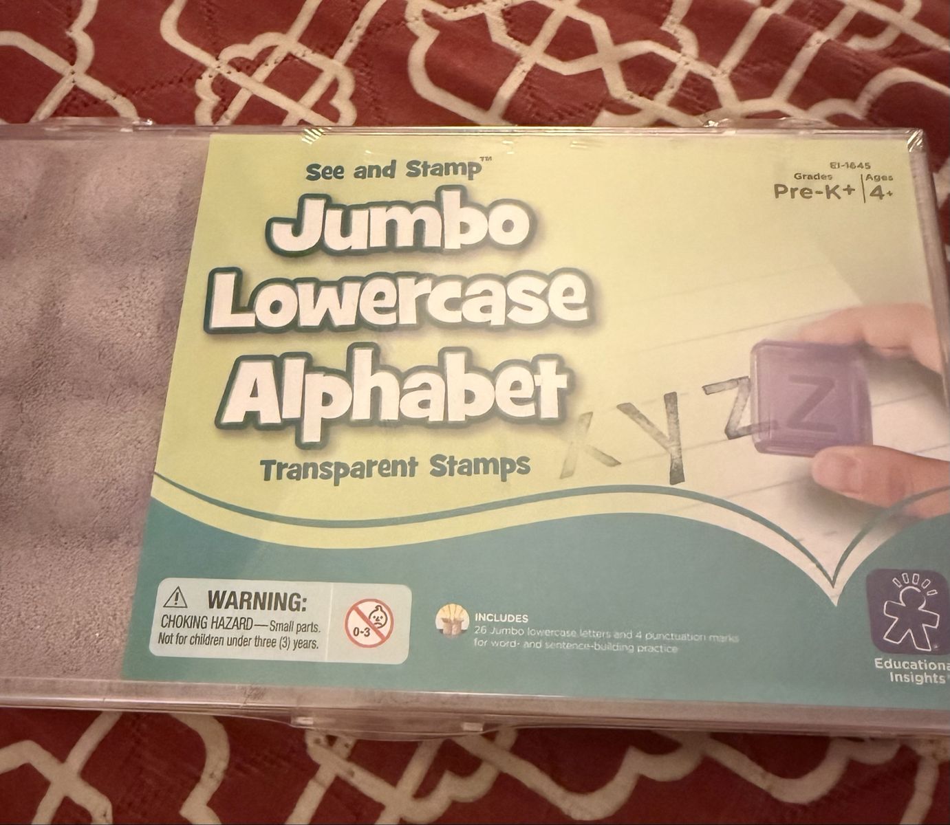 Educational Insights See and Stamp Jumbo Lowercase Alphabet Transparent Stamps Set