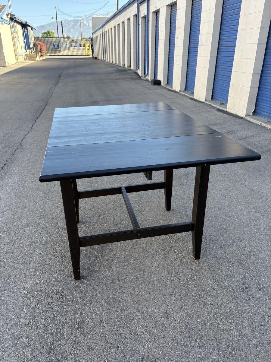Solid Wood Espresso Drop Leaf Dining Table - Seats 4-6