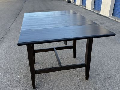 Solid Wood Espresso Drop Leaf Dining Table - Seats 4-6