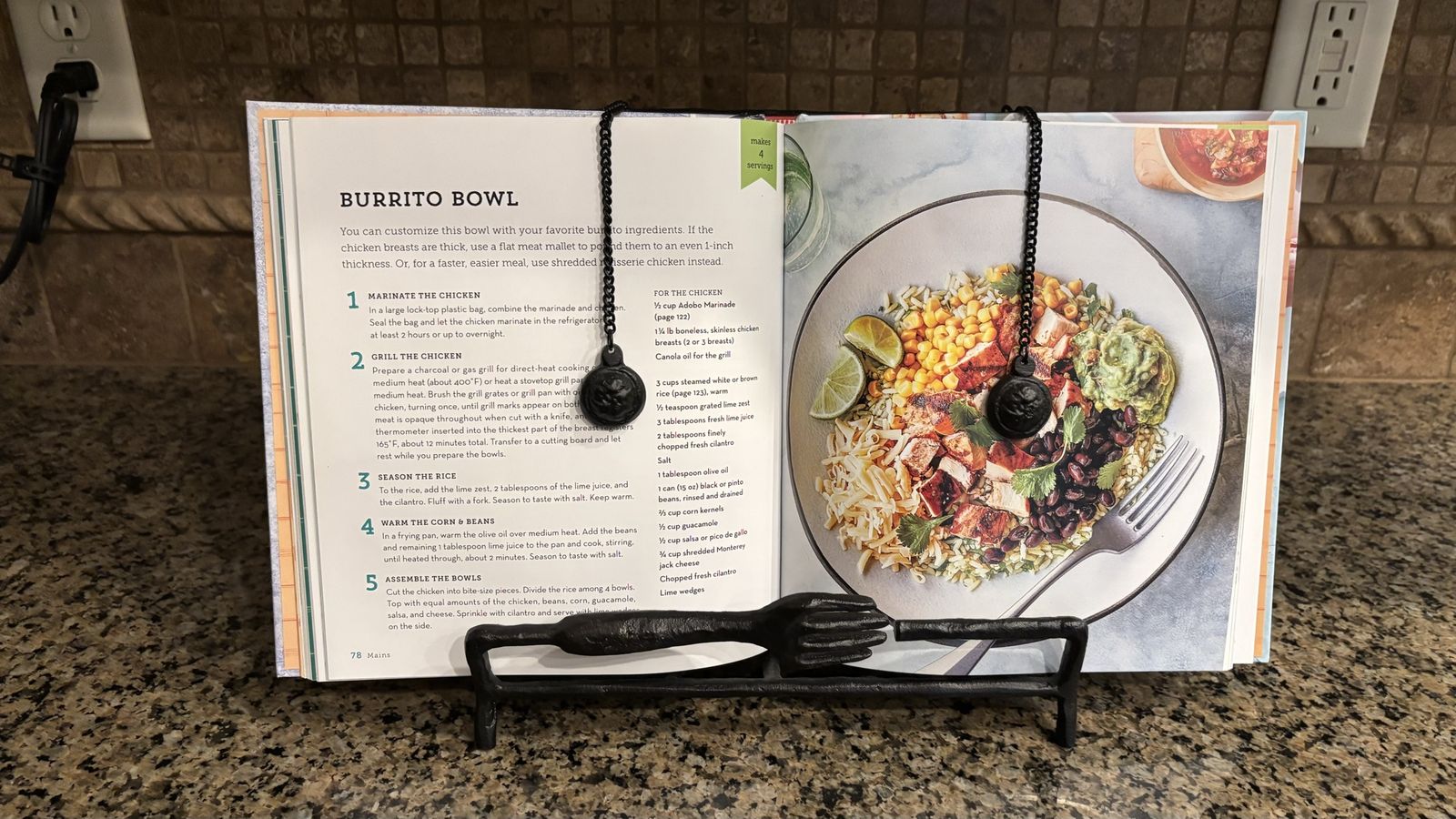 Cookbook Holder with Page Weights