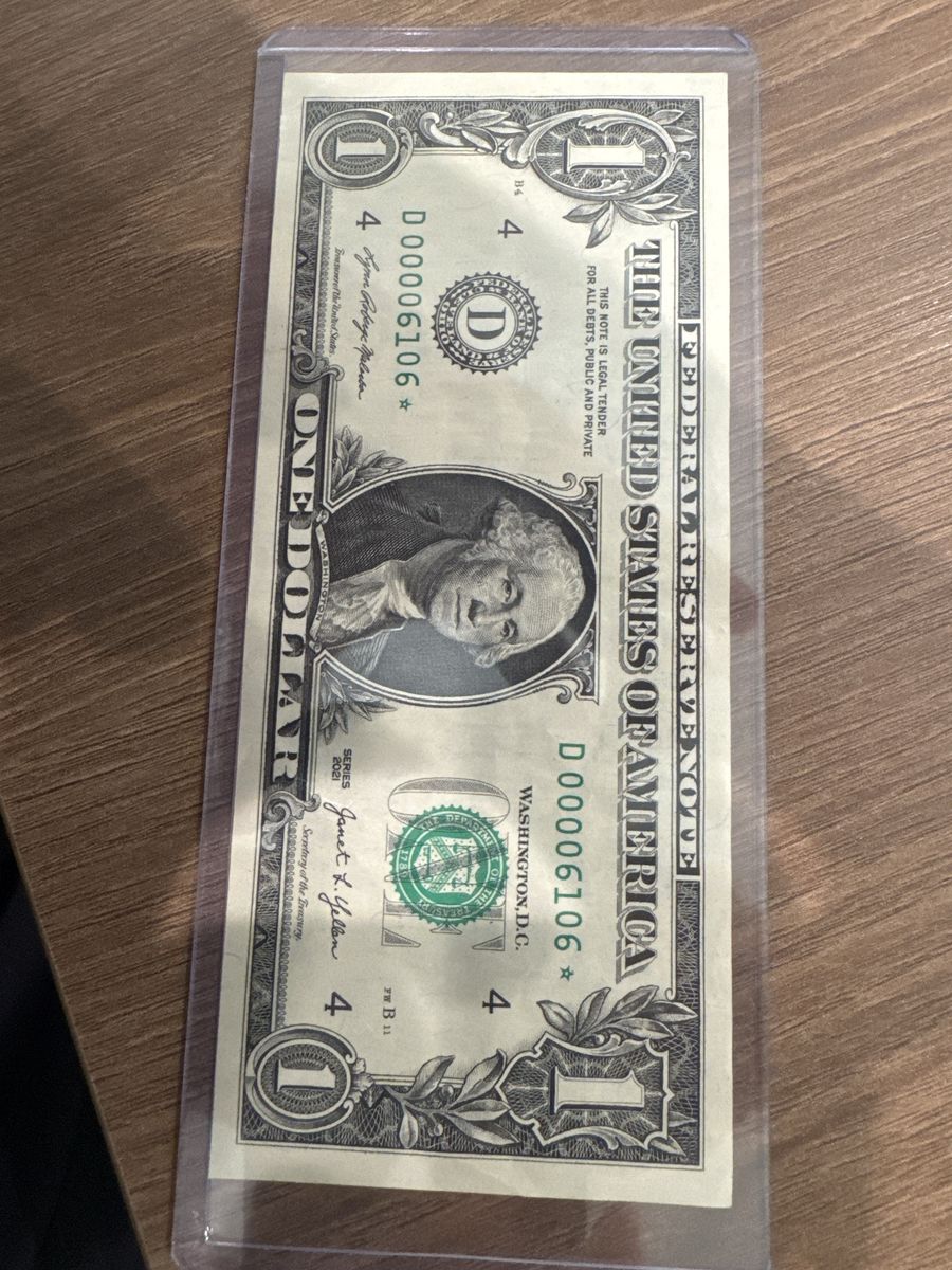 LOW SERIAL $1 STAR NOTE TRINARY