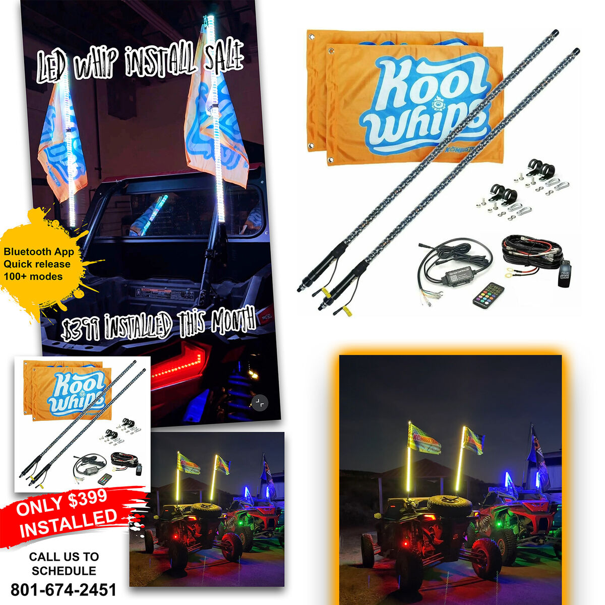 4ft LED Whips installed for only $399