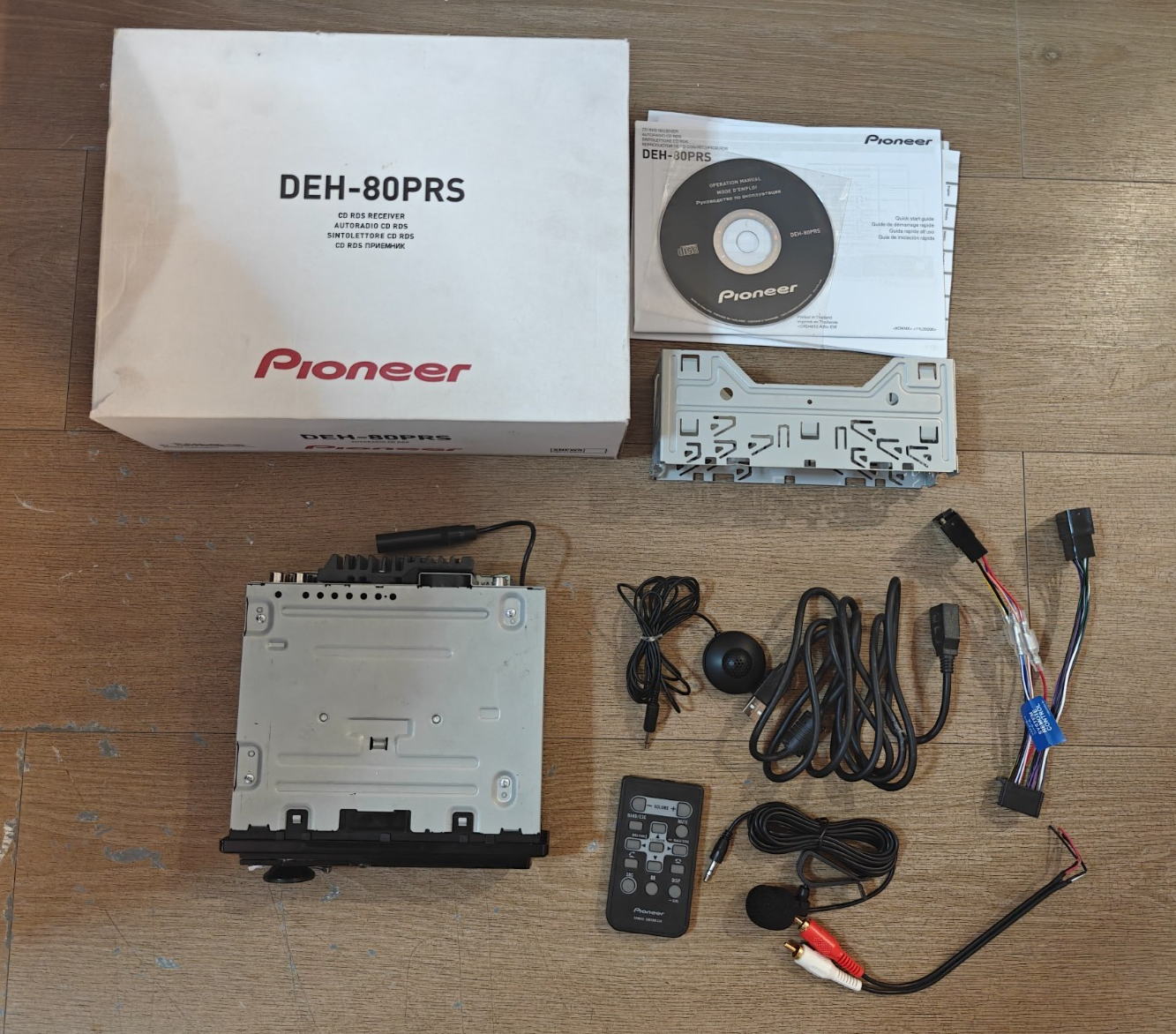 Pioneer DEH-80PRS three-way active crossover network, CD player with automatic equalizer and Bluetooth
