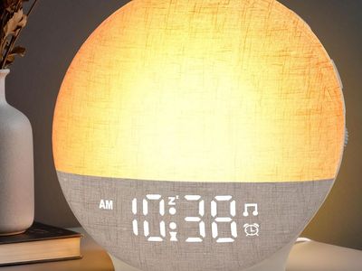 NEW Sunrise Alarm Clock White Noise Machine, Sunset Simulation, 30 Soothing Sounds, 12 Color Night Light, Dimmable Sunlight Lamp
