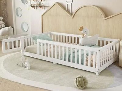 BELLEMAVE Twin Floor Bed with Door (WHITE)