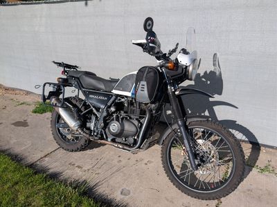 Royal Enfield Himalayan Adventure Motorcycle - Doubletake Mirrors, Luggage Racks, and lots extras