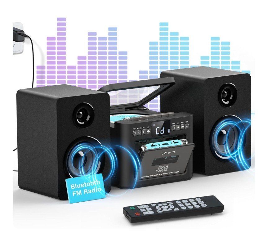 NEW Greadio Stereo Boombox CD Cassette MP3 Player