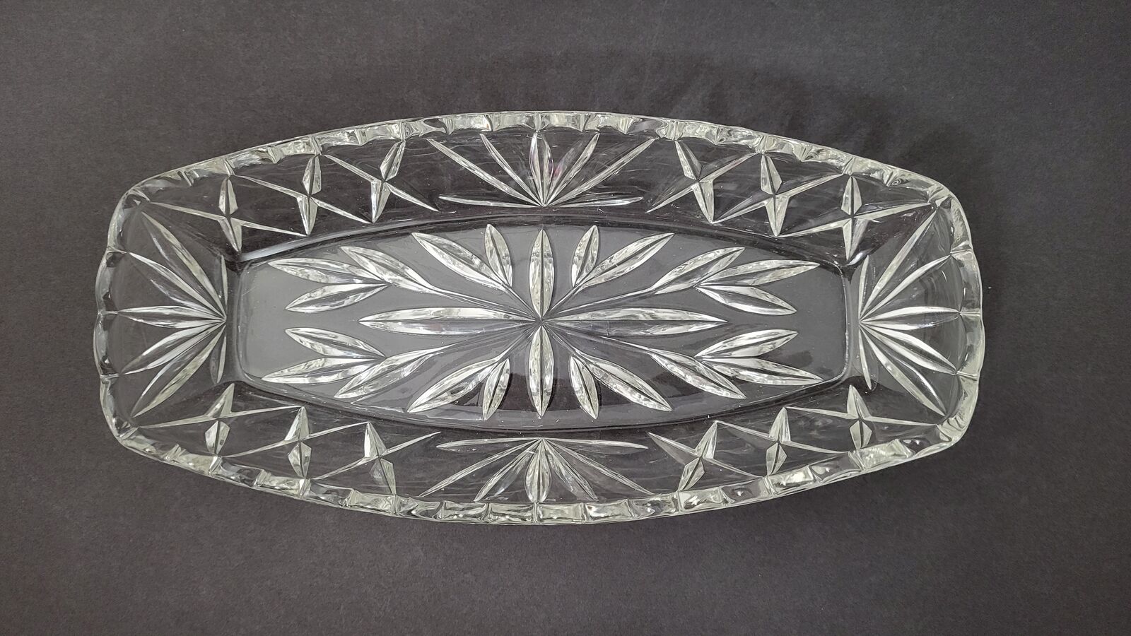 Vintage Glass Square Oblong Starburst Dish
