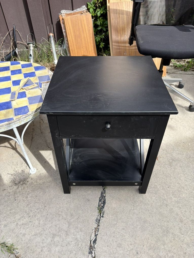 Black Side Table with Drawer