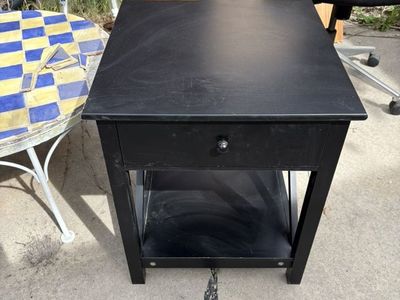 Black Side Table with Drawer