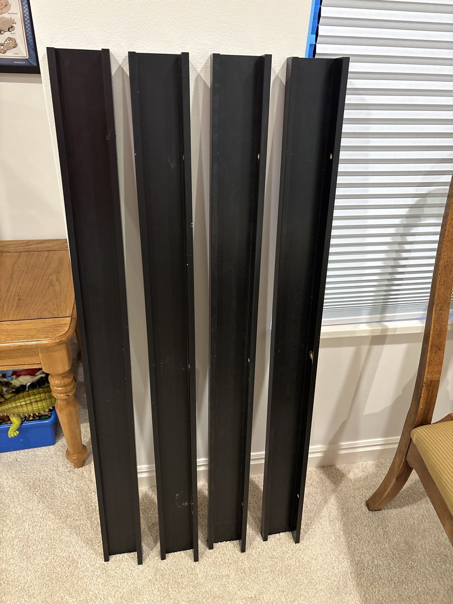 Set of 4 IKEA Black Wall Ledge Shelves - Picture Photo Display Ledges