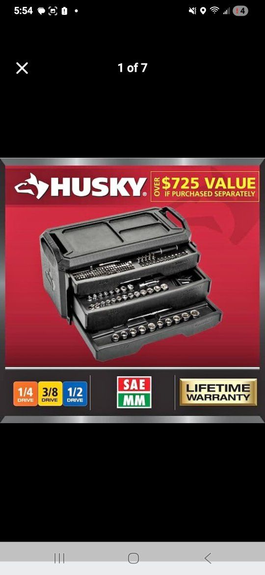 Husky 280-Piece Mechanics Tool Set (1/4, 3/8, 1/2 in. Drive)