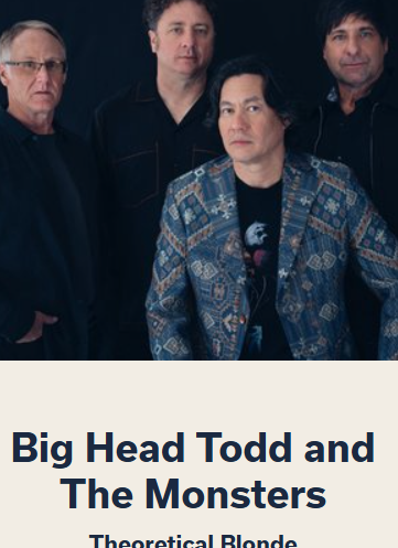 2 tickets Big Head Todd and the Monsters May 31!