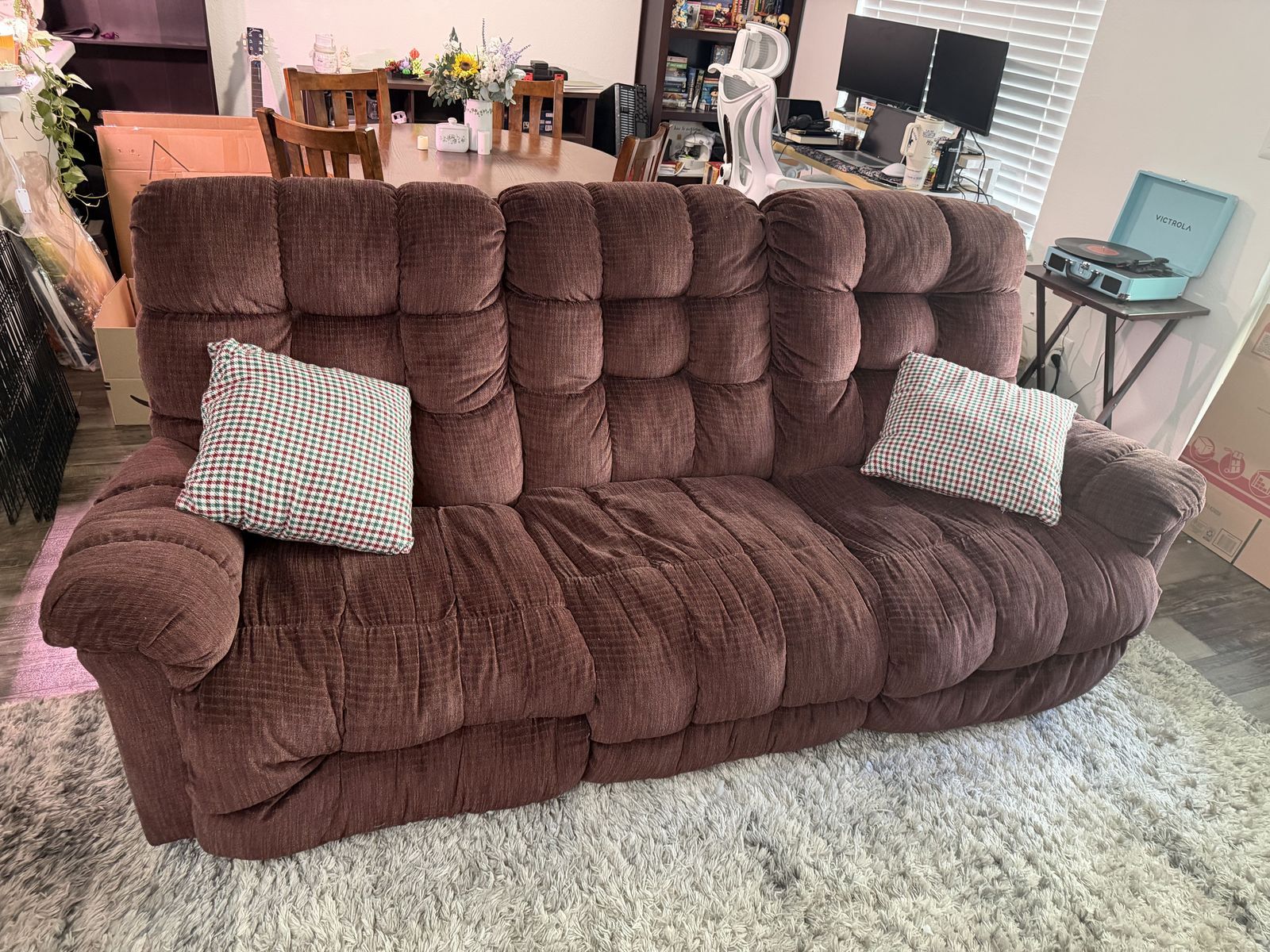 2 Red/Maroon couches