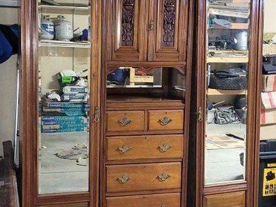 vintage antique wardrobe or armoire