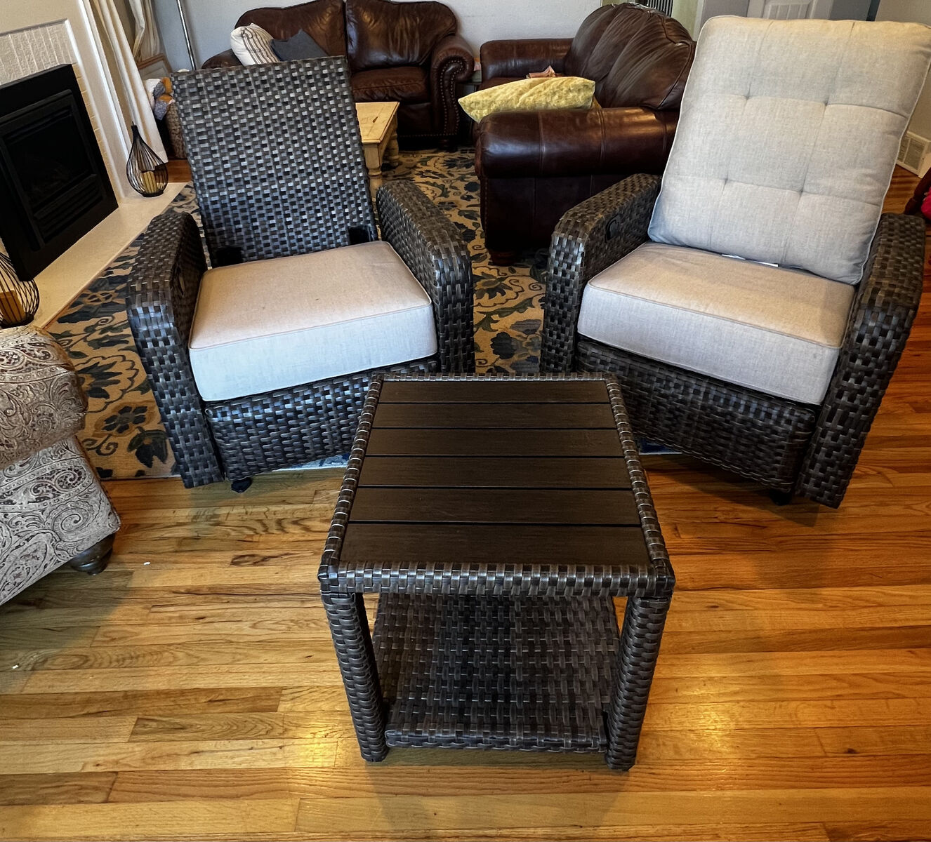 New Thomasville Barela 3-piece Outdoor Patio Glider Recliner Set