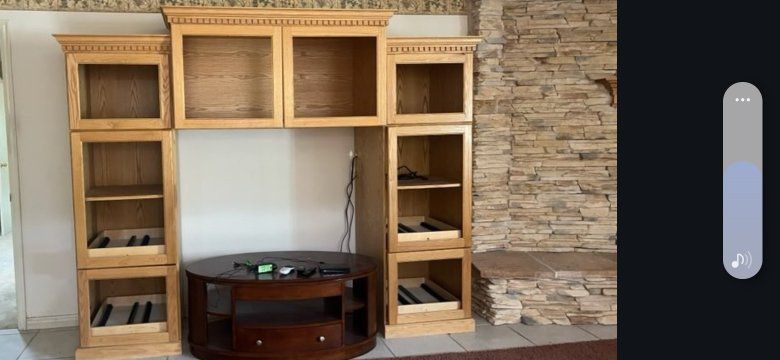 Custom Built Oak Wood Unit