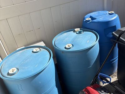 55 gallon water drums.