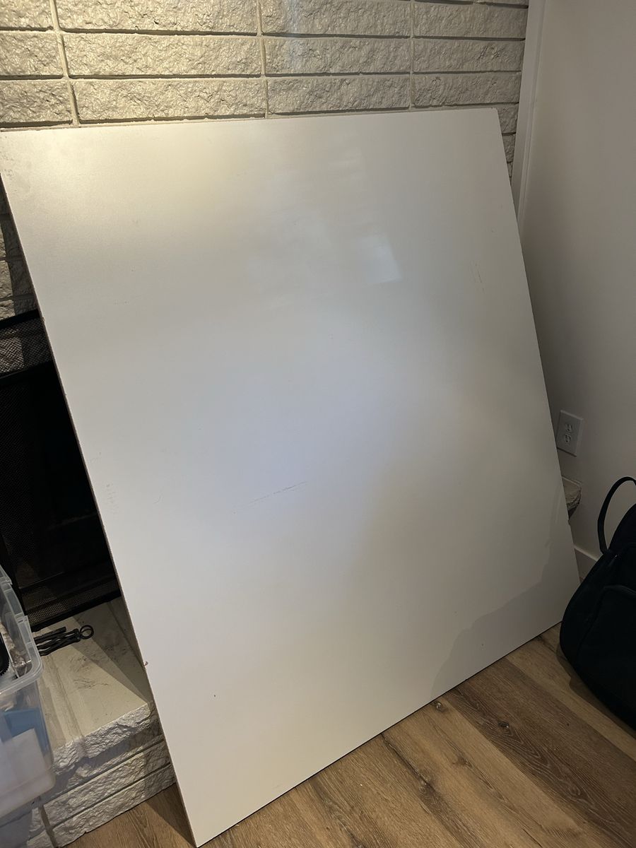 White Tabletop with Four Matching Metal Legs