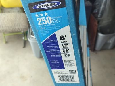 Werner FS108 8-Foot Fiberglass Step Ladder, 250 lbs Capacity