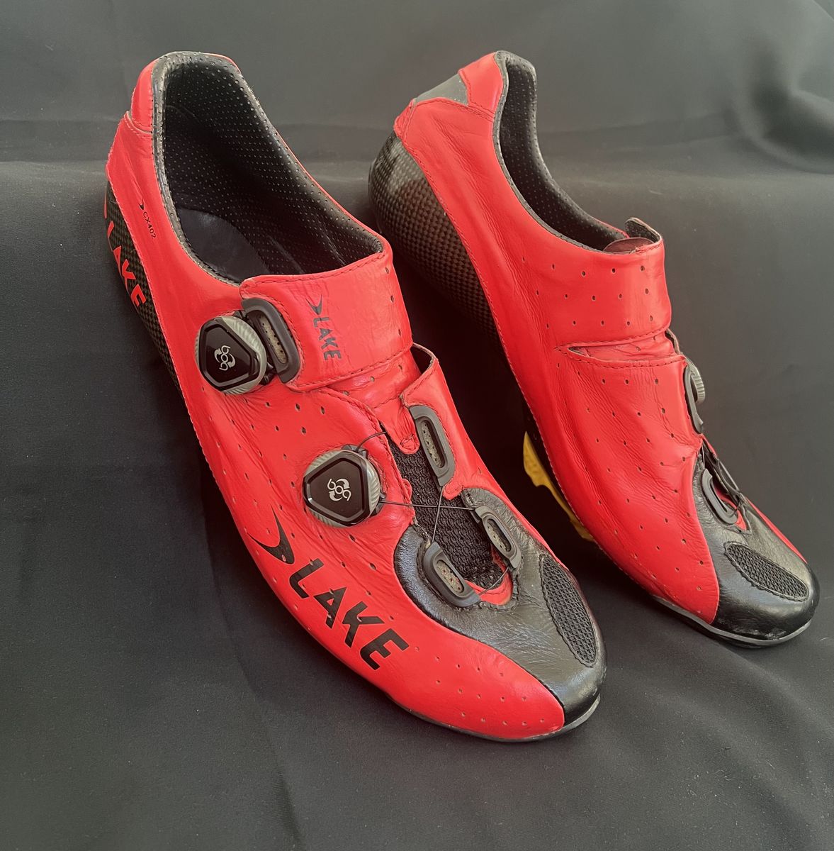 Lake CX402 Road Cycling Shoes - Men's EU 46.5 / US 12.5 | Red/Black