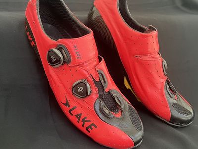 Lake CX402 Road Cycling Shoes - Men's EU 46.5 / US 12.5 | Red/Black